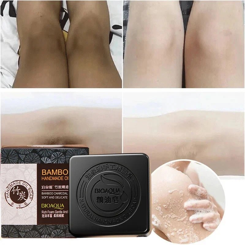 100g Bamboo Charcoal Handmade Soap Skin Moisturizing Deep Cleansing Oil Control Blackhead Remover Face Wash Hair Bath Skin Care - JromoCompany