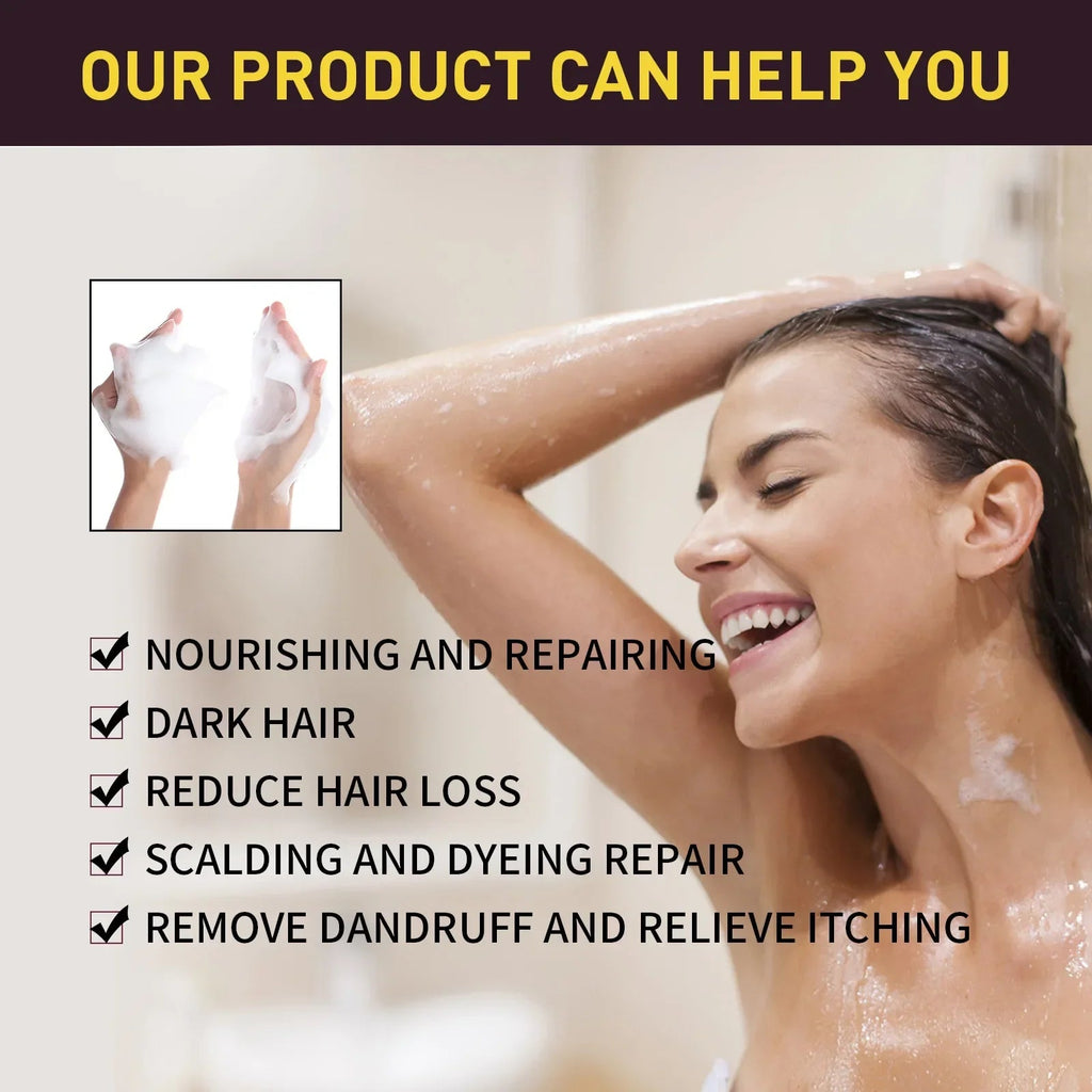 100ml Black Hair Shampoo 3 In1 Hair Dye Shampoo Repairing and Softening Shampoo Moisturizing Cleaning Hair Care for Women Men - JromoCompany