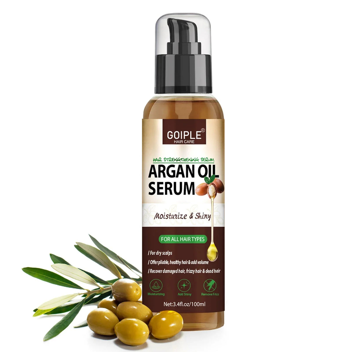 100ml Natural Argan Oil Hair Serum Repair Strengthening Moisturize Shiny Hair Healthy Scalps Treatment Care Conditioner - JromoCompany