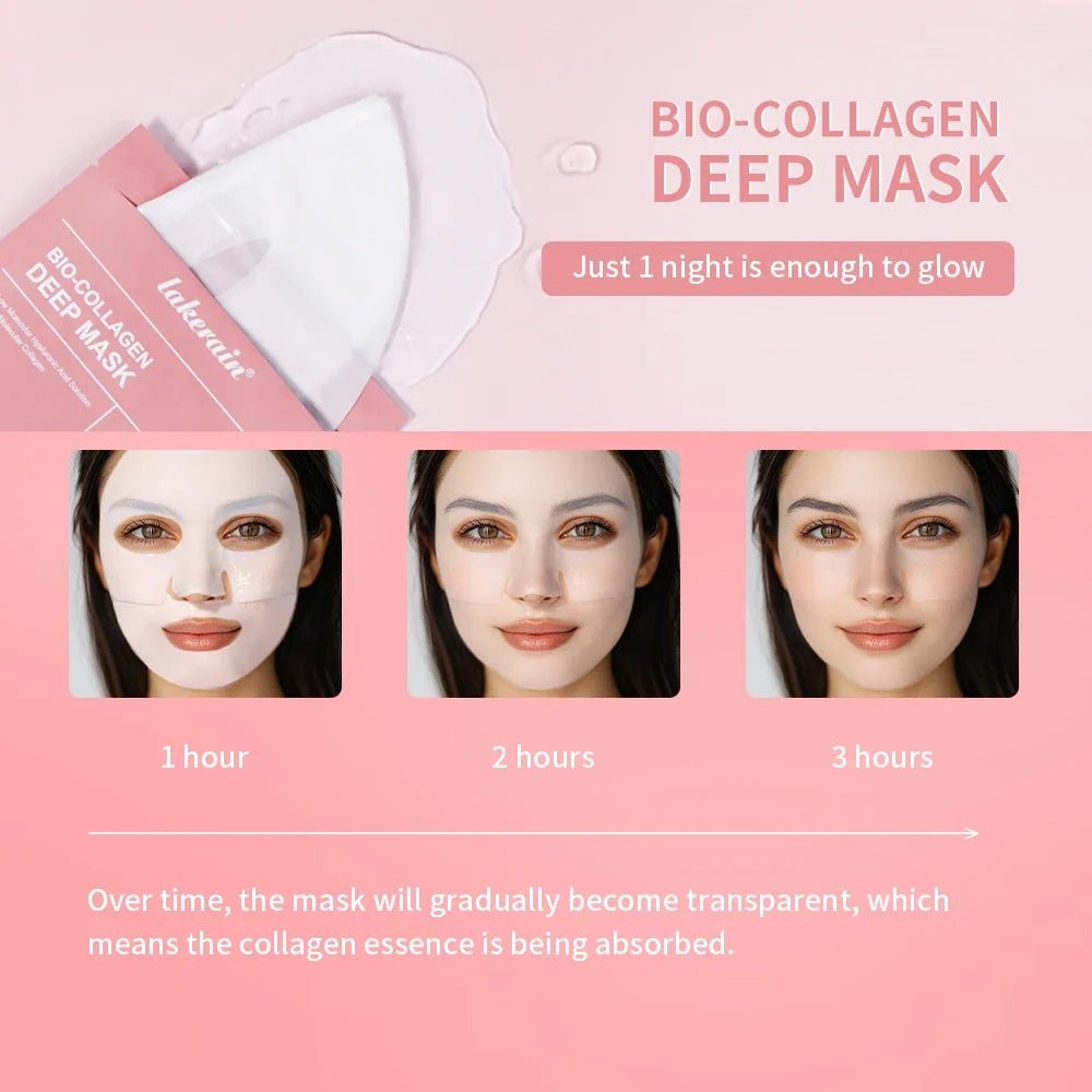 4pcs Bio-Collagen Deep Face Mask Overnight Mask Moisturizing Improvement Pore Brightening Face Firming Skincare - JromoCompany
