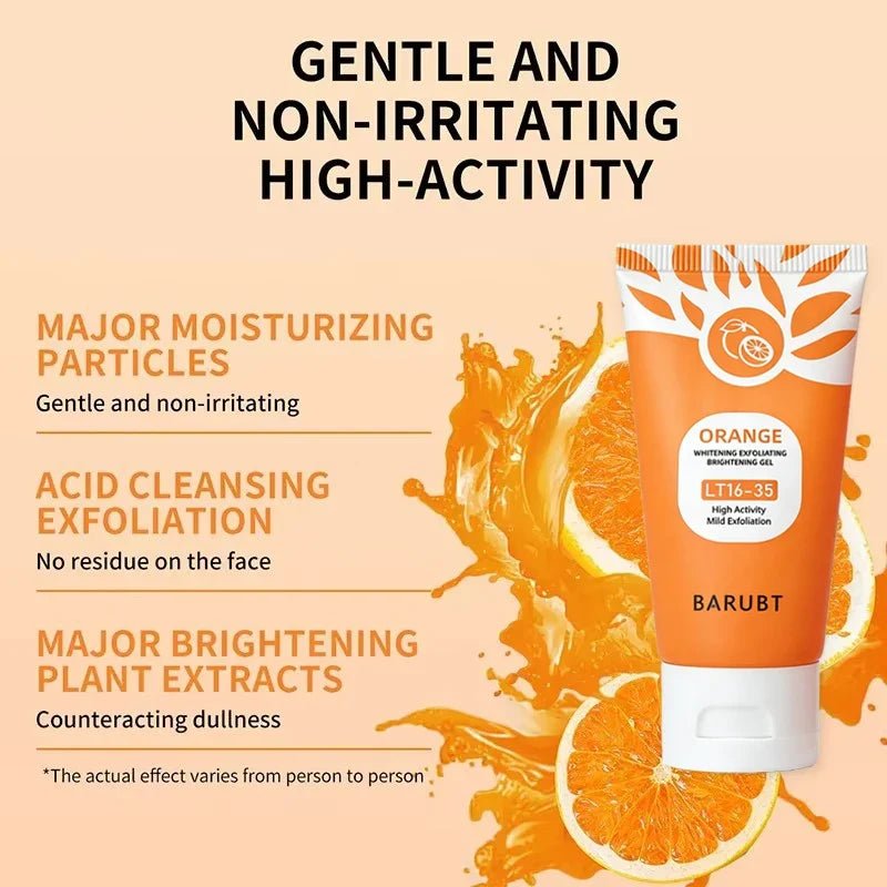 50g Orange Exfoliating Gel For Facial Body Gentle Orange Facial Scrub Body Cleansing Gel Dead Skin Remover Scrub Skin Cleaning - JromoCompany