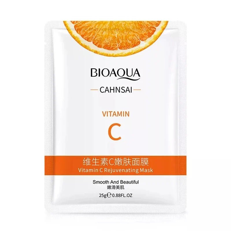 5pcs BIOAQUA Vitamin C Facial Masks Face skincare Moisturizing Face Mark Whitening Anti-aging Face Mask for Face Skin Care - JromoCompany
