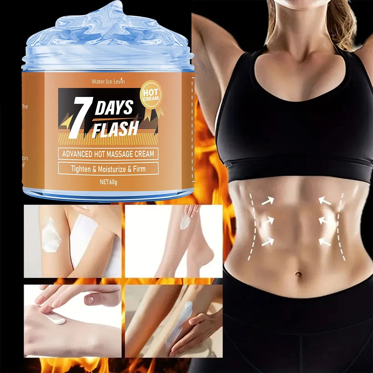 60g Moisturizing Massage Cream-Tightening Lifting with Curcumin and Plant Extracts for Big Belly and Loose Skin Care,Arm&Legs Cream - JromoCompany
