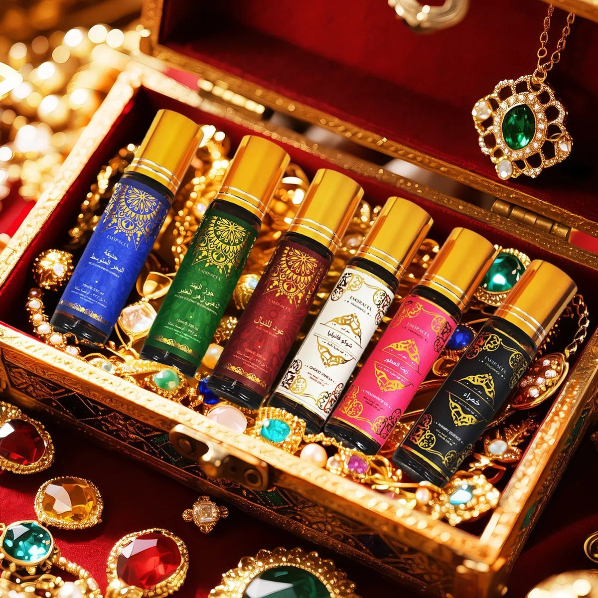 8PC/1PC 10ml Roller Essential Oils Eid al-Fitr Gift Perfume Oil Skincare Face Oil Bodycare Humidifier Six Long Lasting Scents - JromoCompany