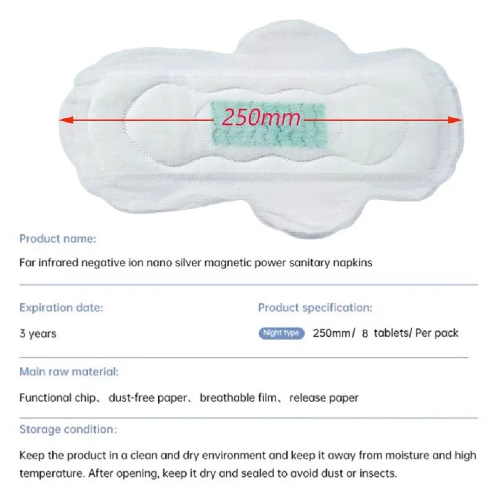 90Pcs/3Pack Anion Sanitary Pads Kill Bacteria Panty Liner Anti Inflammation Remove Yeast Infection Menstrual Pad Anion Sanitary - JromoCompany