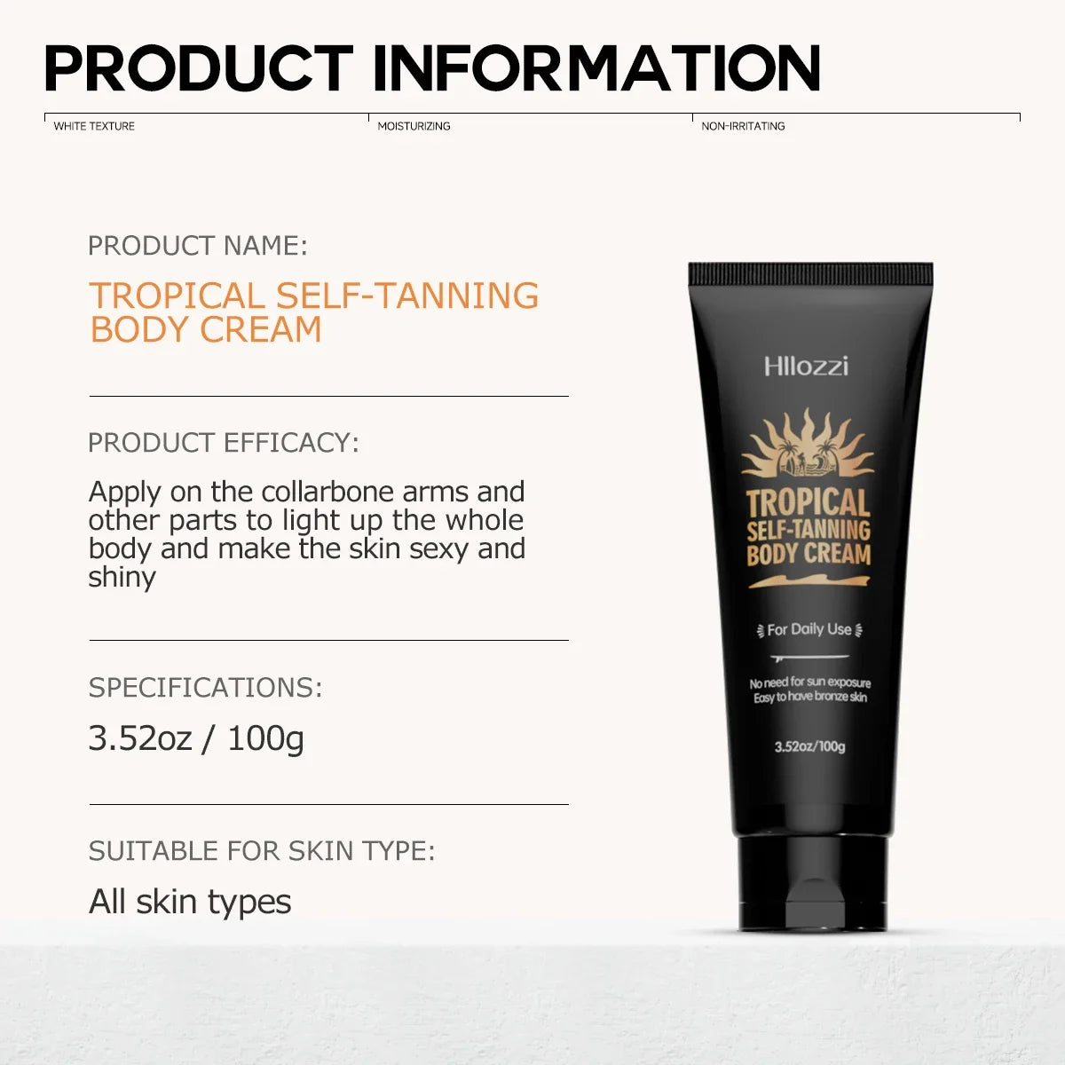 self-tanning lotion can be used on all parts of the face and body to hydrate and moisturize. faster and deeper tanning effects