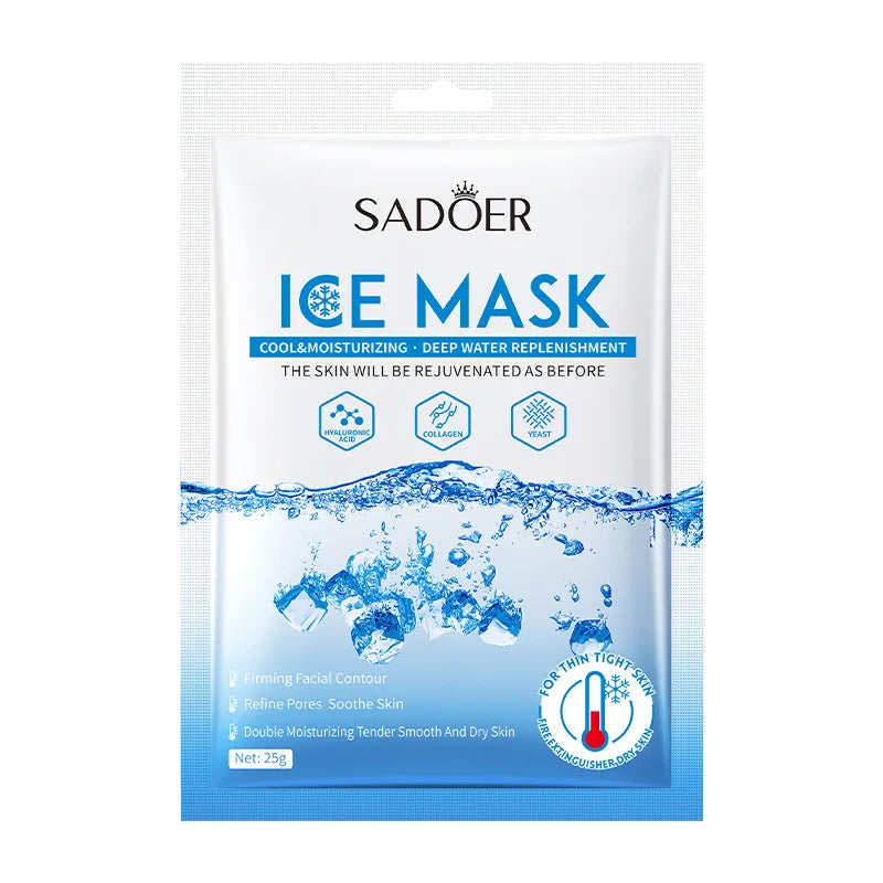 5pcs SADOER Ice Masks for Face Deep Hydrating Moisturizing Brightening Firming Face Mask Sheet Facial Masks Beauty Skin Care