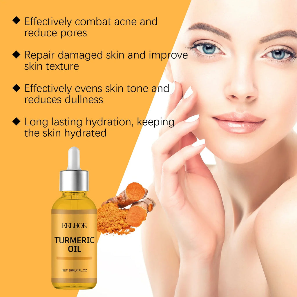 Turmeric Facial Oil Lightening Face Moisturizing & Skin Repair Smooth Deep Moisturizing Brightening Skin Care Essence Oil