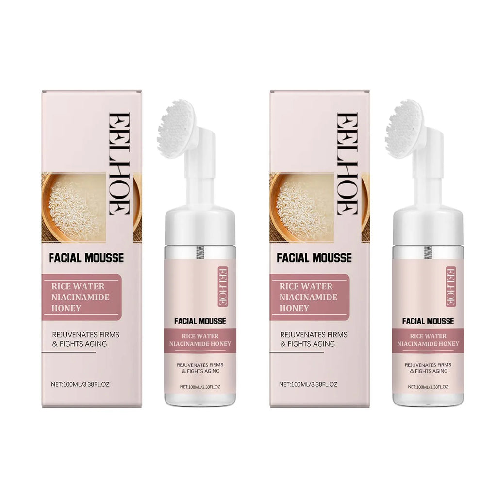 Rice Water Cleansing Mousse Oil Control Deep Cleaning Pores Moisturizing Brightening Soothing Rejuvenation Foam Face Wash Care