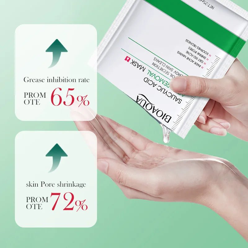 BIOAQUA Salicylic Acid Acne Removal Facial Masks Moisturizing Anti-Aging Nourishing Anti Acne Face Mask Skin Care Products - JromoCompany