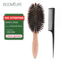 BOOMSLIFE Boar Bristle Hair Brush Women Combs for Hair Wood HairBrush Detangle Straightener Brush Hair Comb Barber Accessories - JromoCompany