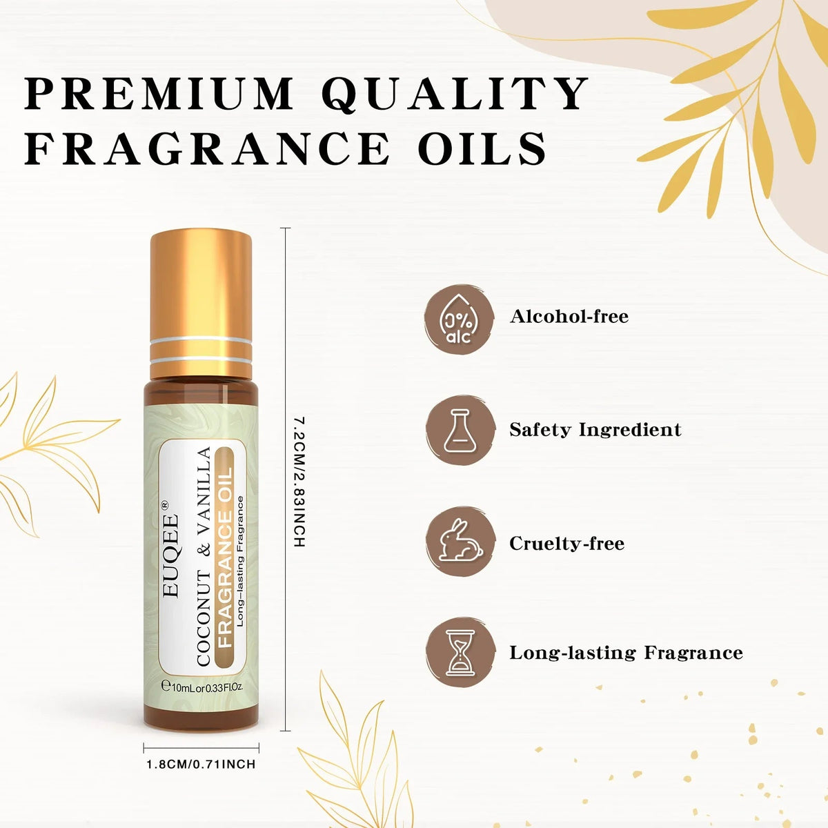 EUQEE 10ml Fragrance Oil Roll-On Long Lasting Scent La Vie Est Belle CHANCE Jadore Cotton Strawberry Mango for Men and Women - JromoCompany