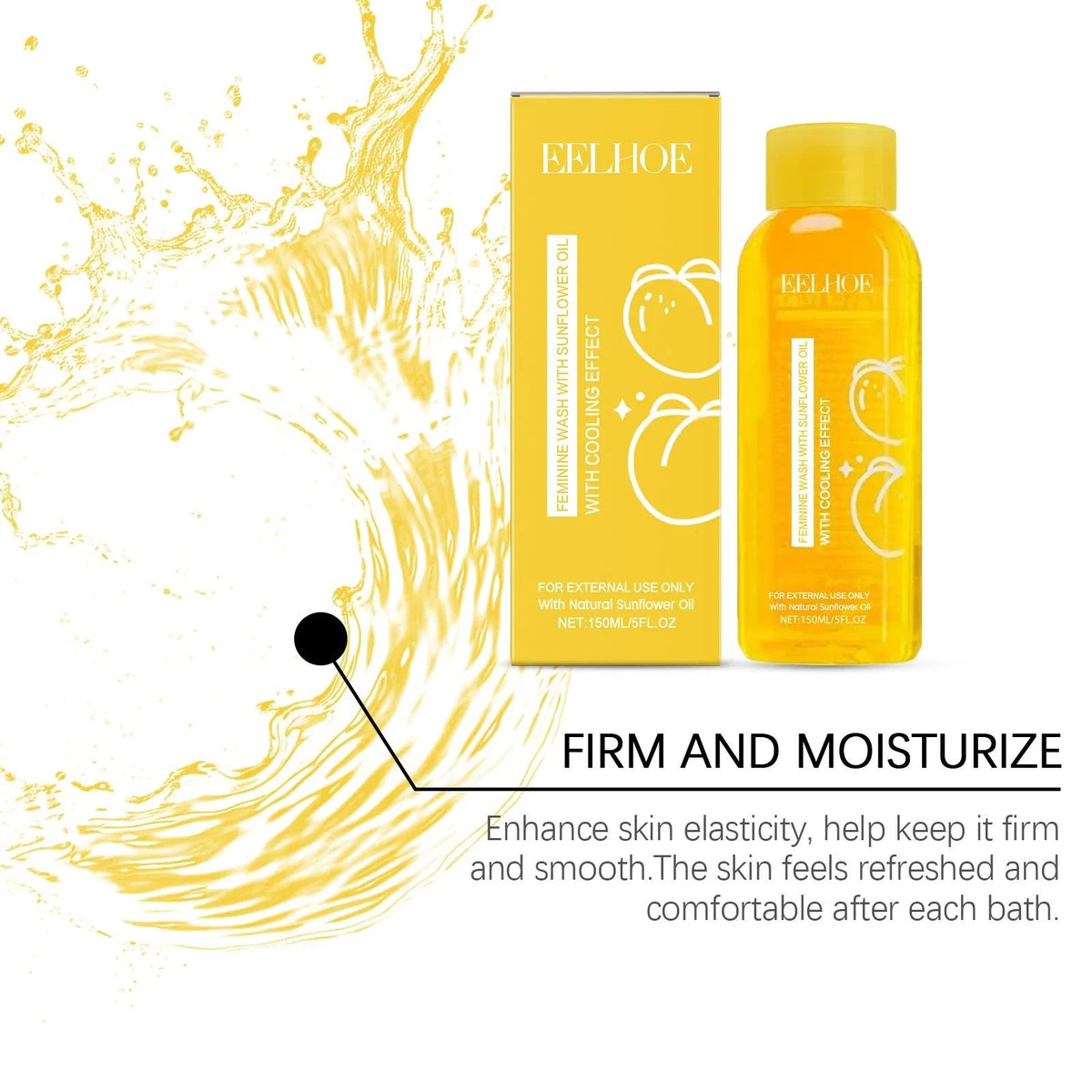 Female Body Wash with Natural Sunflower Oil Private Parts Cleansing Refreshing Oil Long-Lasting Fragrance Anti Itch Shower Gel - JromoCompany