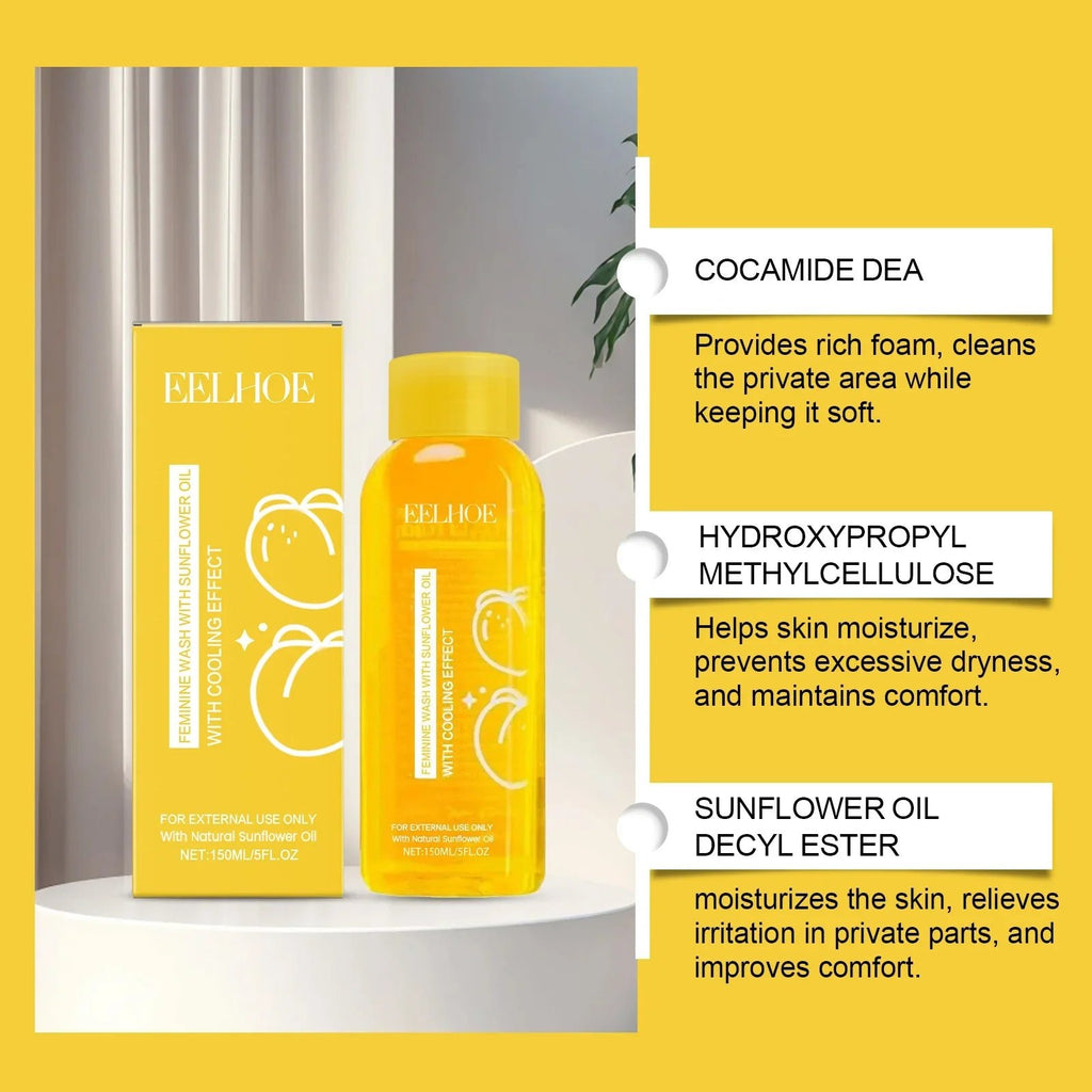 Female Body Wash with Natural Sunflower Oil Private Parts Cleansing Refreshing Oil Long-Lasting Fragrance Anti Itch Shower Gel - JromoCompany
