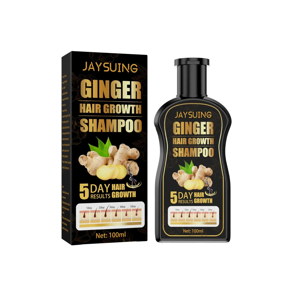 Ginger Regrowth Shampoo Anti Hair Loss Oil Control Dandruff Removal Moisturiz Nourish Scalp Repair Damaged Hair Growth Shampoo - JromoCompany