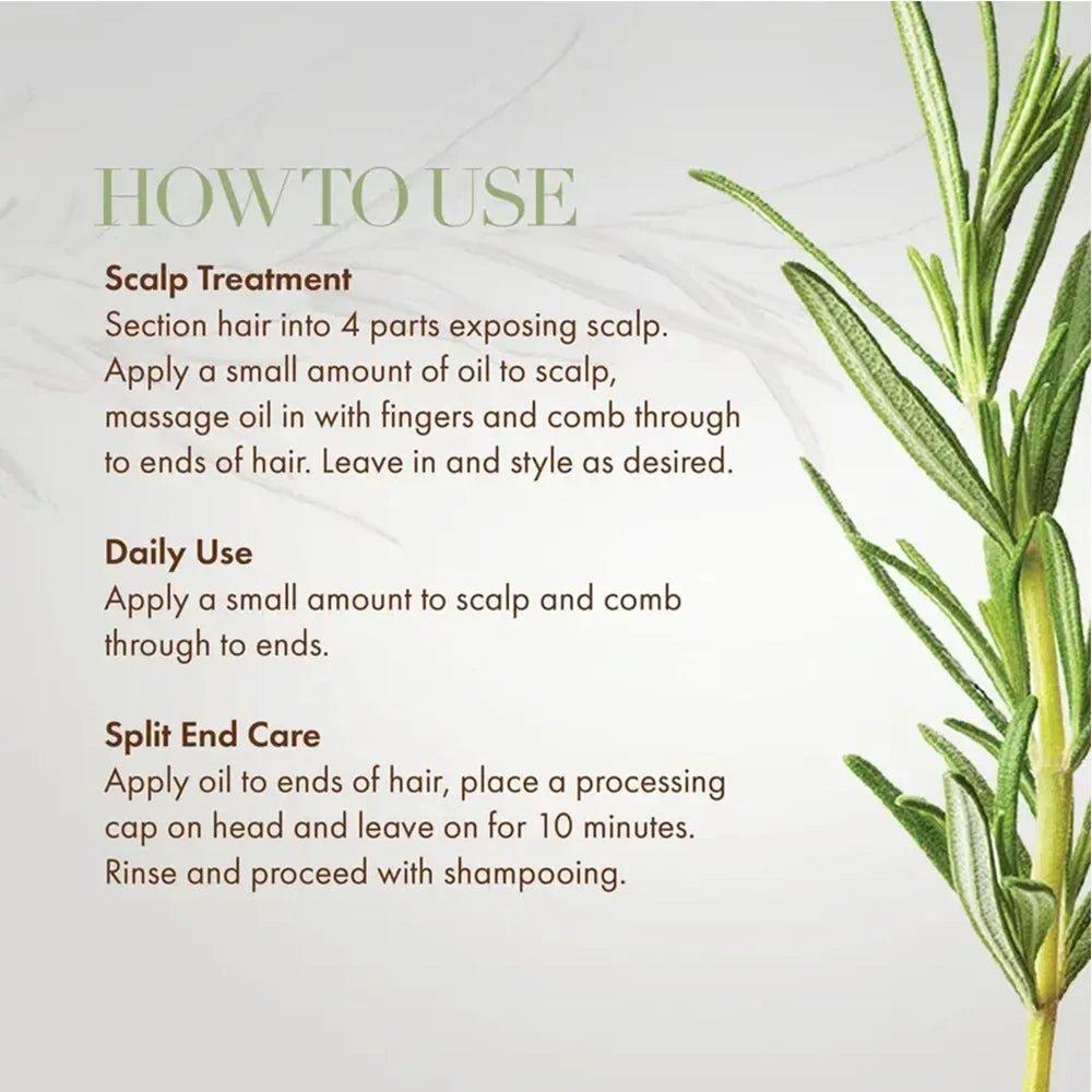 Hair Growth Essential Oil Rosemary Mint Hair Strengthening Oil Nourishing Treatment For Split Ends Dry Organics Hair Care Oil - JromoCompany