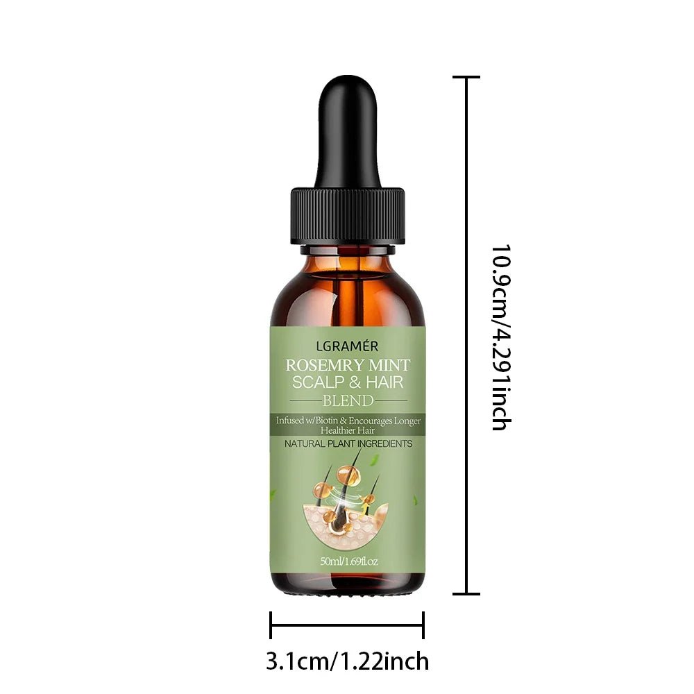 Hair Growth Essential Oil Rosemary Mint Hair Strengthening Oil Nourishing Treatment For Split Ends Dry Organics Hair Care Oil - JromoCompany