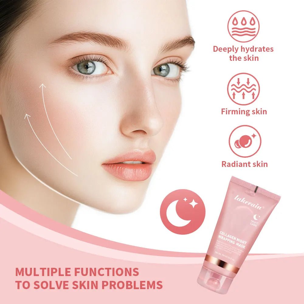 Korean Deep Collagen Mask Peel Off Mask Face Anti Wrinkle Lifting Skin Care Masks Bio Pack Night Wrapping Woman Overnight Skin - JromoCompany