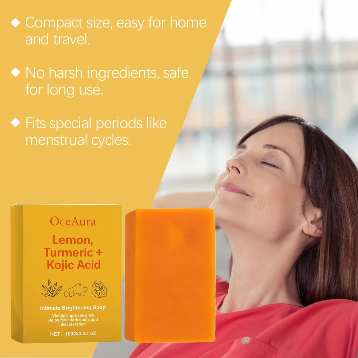 Lemon Turmeric Kojic Acid Soap Massage Handmade Soap For Bath For Deep Cleansing Exfoliation Body Moisturizing Smooth Body Care - JromoCompany
