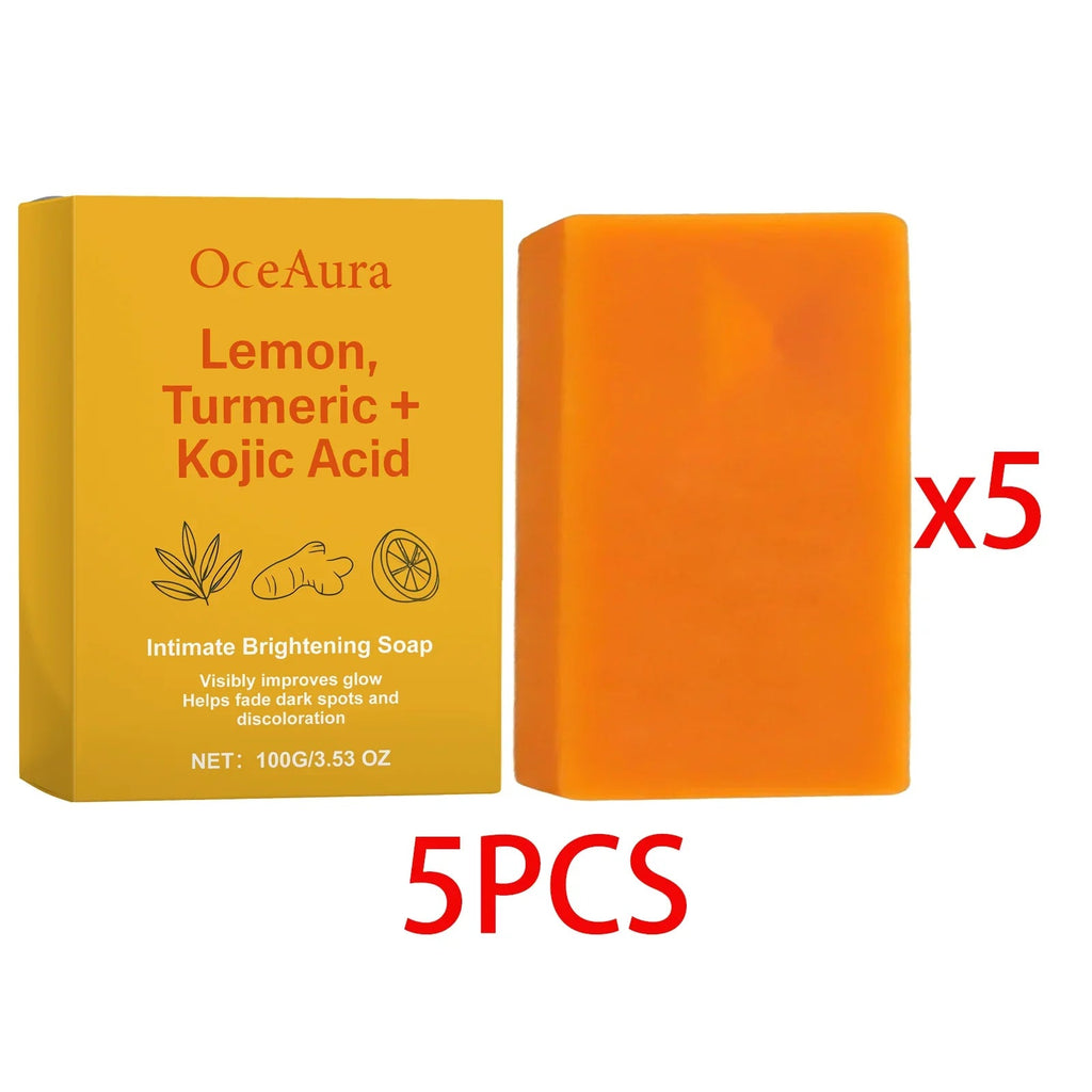 Lemon Turmeric Kojic Acid Soap Massage Handmade Soap For Bath For Deep Cleansing Exfoliation Body Moisturizing Smooth Body Care - JromoCompany