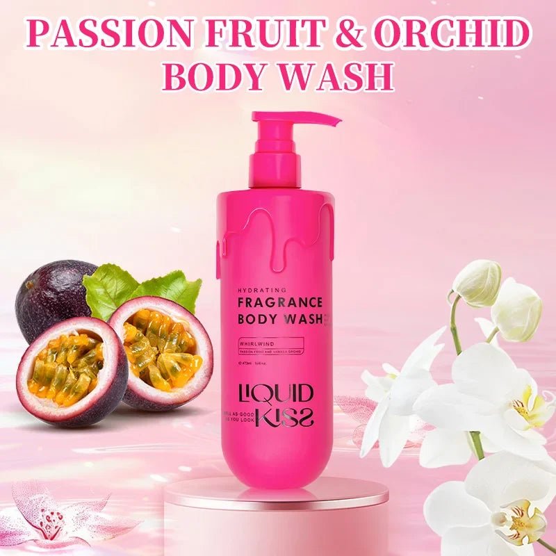 LIQUID KISS Body Wash for Women Oat Etract Moisturizing Shower Deep Moisture WHIRLWIND Fragrance Body Bath Shower Gels 473 Ml - JromoCompany