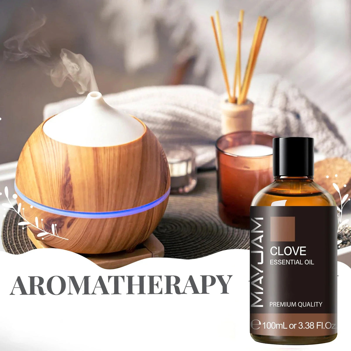 MAYJAM 1PCS 100ML Essential Oil with Dropper Sandalwood Lavender Eucalyptus Vanilla Aroma Oil For Humidifier Scent Candle Burner - JromoCompany