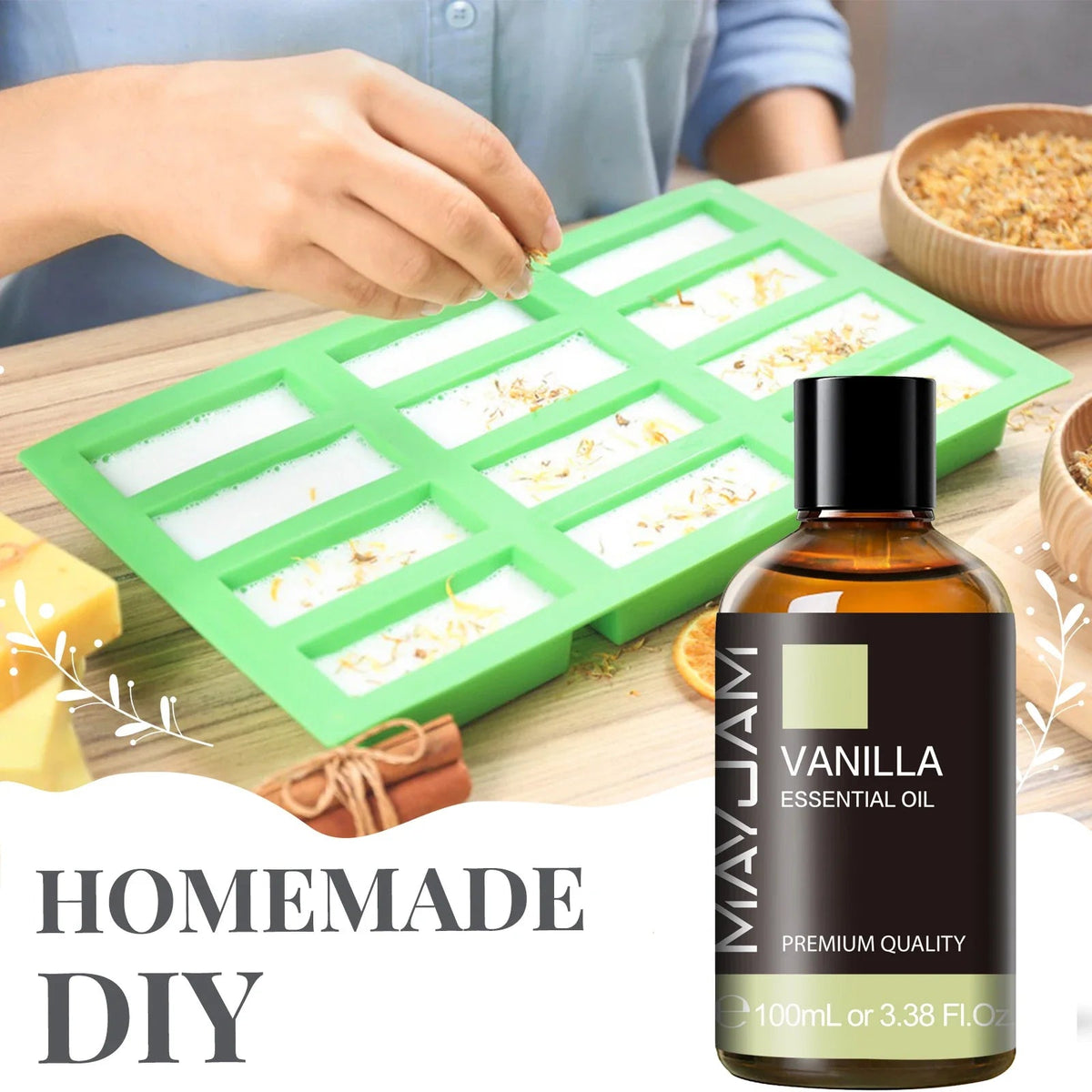 MAYJAM 1PCS 100ML Essential Oil with Dropper Sandalwood Lavender Eucalyptus Vanilla Aroma Oil For Humidifier Scent Candle Burner - JromoCompany
