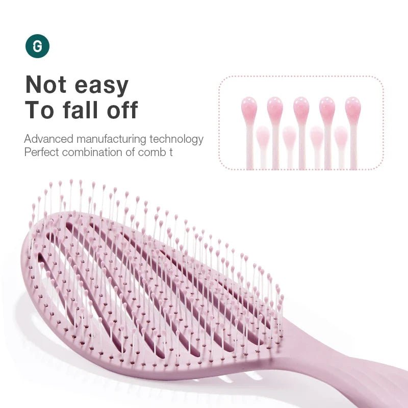 MR.GREEN Hollow Out Hair Brush Scalp Massage Combs Hair Styling Detangler Fast Blow Drying Detangling Tool Wet Dry Curly Hair - JromoCompany