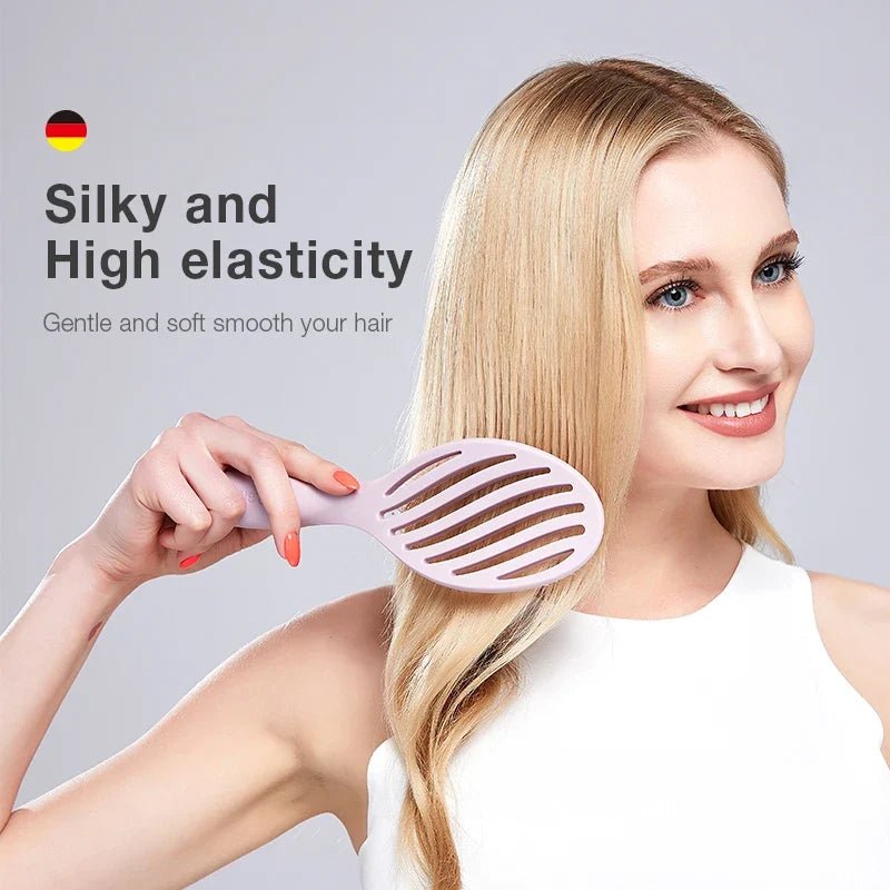 MR.GREEN Hollow Out Hair Brush Scalp Massage Combs Hair Styling Detangler Fast Blow Drying Detangling Tool Wet Dry Curly Hair - JromoCompany