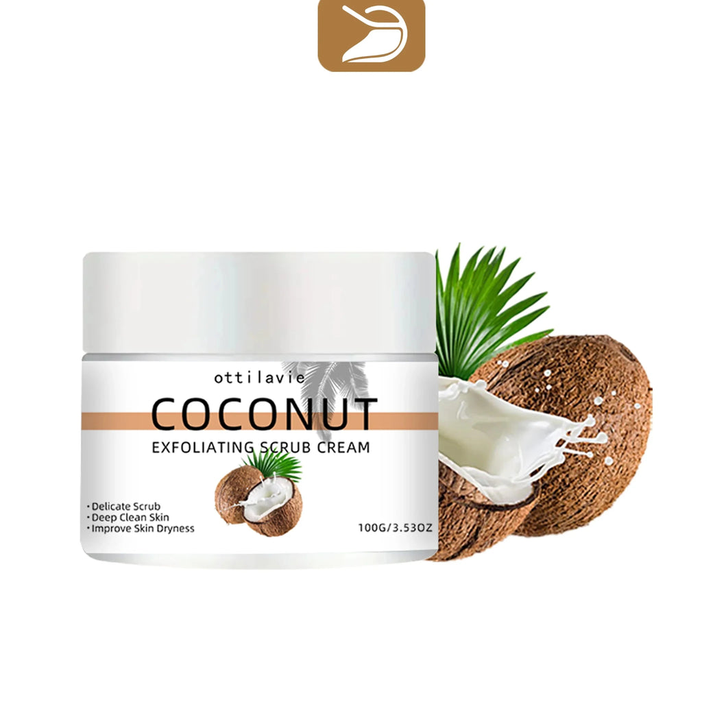 ottilavie Coconut Exfoliating Scrub Cream Physical exfoliation for smooth skin Suitable for all skin types (face, neck & body) - JromoCompany