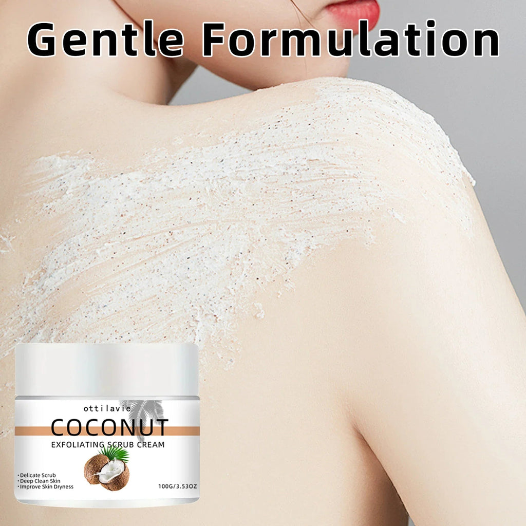 ottilavie Coconut Exfoliating Scrub Cream Physical exfoliation for smooth skin Suitable for all skin types (face, neck & body) - JromoCompany