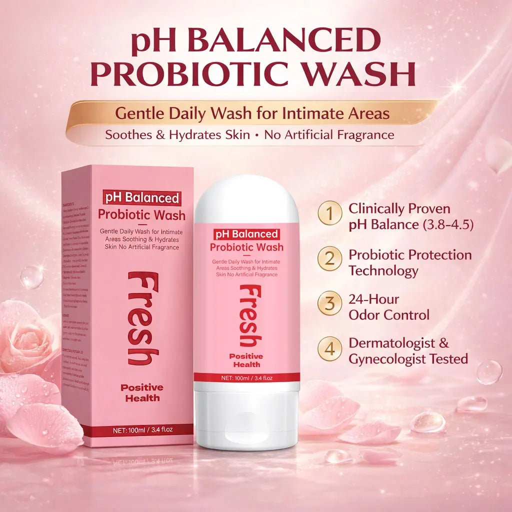pH Balanced Probiotic Wash Odor Control, pH Balance, Dryness & Support for Intimate Areas Probiotics & Lactic Acid ,100ml - JromoCompany