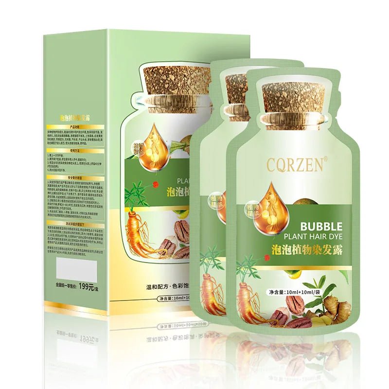 Pure Natural Herbal Hair Dye Shampoo Change Hair Color Cover Gray Hair White Hair Treatment Bubble Plant Hair Dye Hair Care - JromoCompany