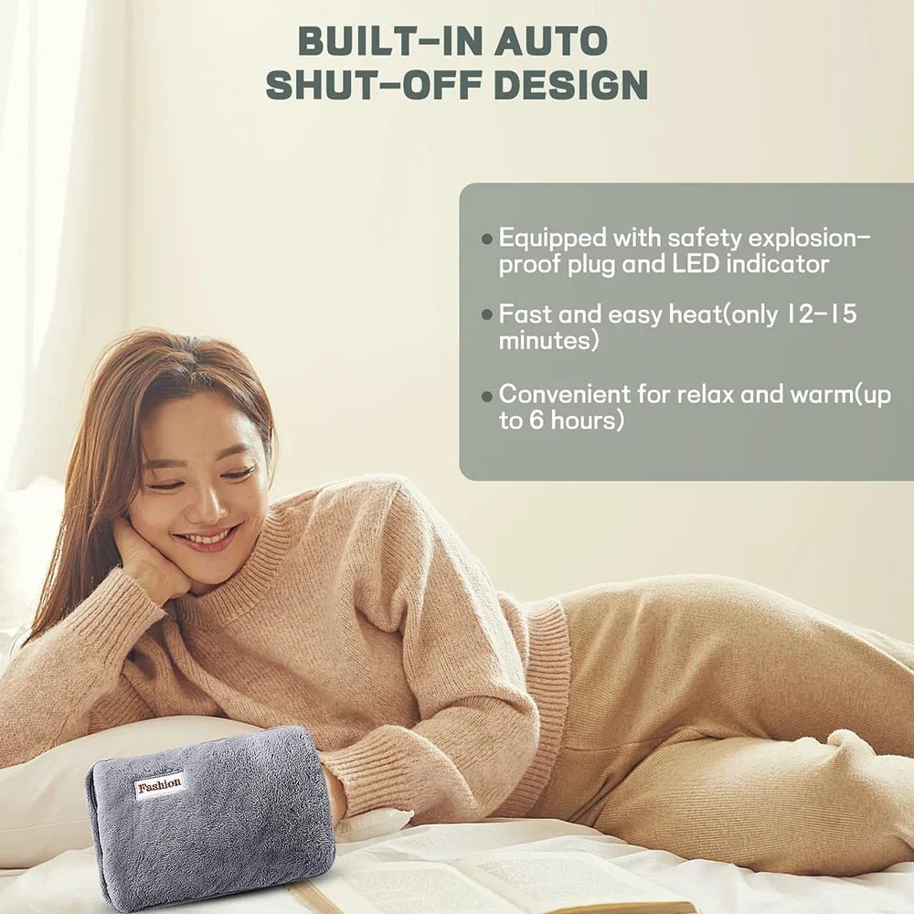 Rechargeable Hot Water Bottle Cute Electric Hand Warmer EU Plug Reusable Hot Compress Bag Heating Pad Hand Pocket Warmer - JromoCompany