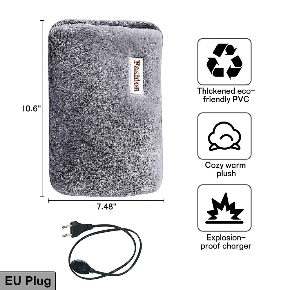 Rechargeable Hot Water Bottle Cute Electric Hand Warmer EU Plug Reusable Hot Compress Bag Heating Pad Hand Pocket Warmer - JromoCompany