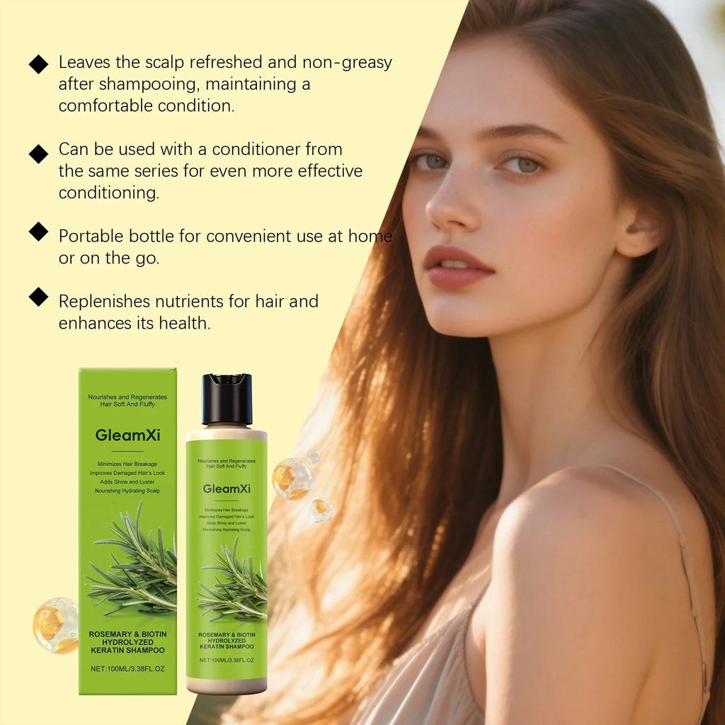 Rosemary Hair Care Shampoo with Biotin Moisturizing Scalp Treatment Volumizing Oil Control Daily Use Natural Hair Care - JromoCompany