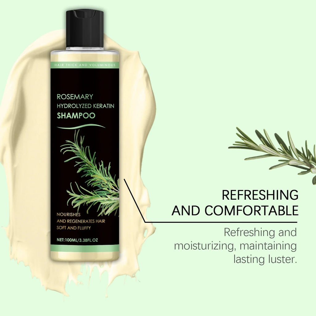 Rosemary Natural Shampoo Hair Thickness Loss Deep Nourishing Scalp Care Strengthen Repair Damaged Oil Control For Men Women - JromoCompany