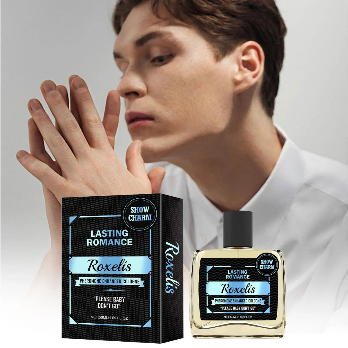Roxelis 50ml Gentlemen Cologne Pheromone Perfume Increase Charm Confidence Dating Flirting Attract Lasting Glamour Men Perfume - JromoCompany