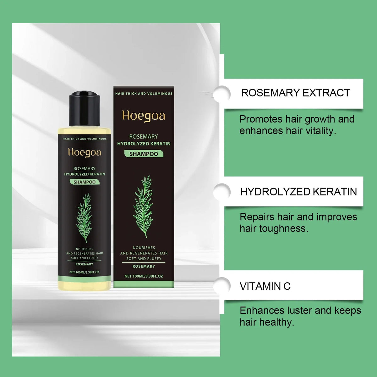 Thickening Shampoo Control Oil Boost Volume Strengthen Strands Reduce Breakage Nourishing Repairing Rosemary Hair Care Shampoo - JromoCompany