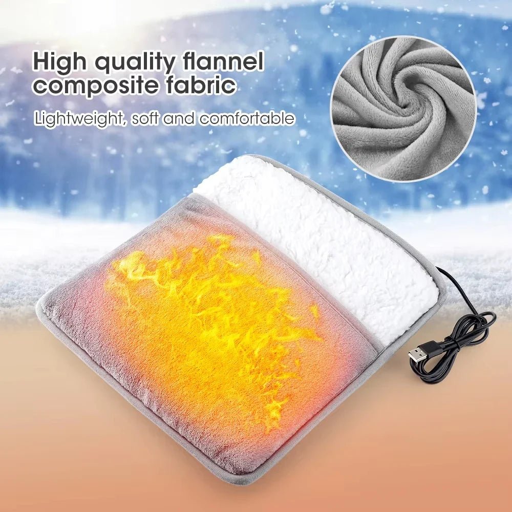 Winter Electric Foot Heating Pad USB Charging Soft Plush Washable Foot Warmer Heater Improve Sleeping Household Foot Warming Mat - JromoCompany