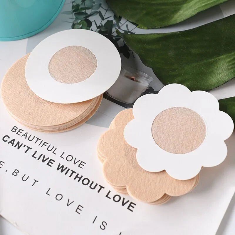 Women Summer Invisible Nipple Covers Pads Ultra Thin Fabric Chest Stickers Disposable Lift Pasties Daily Wear Intimate Underwear - JromoCompany